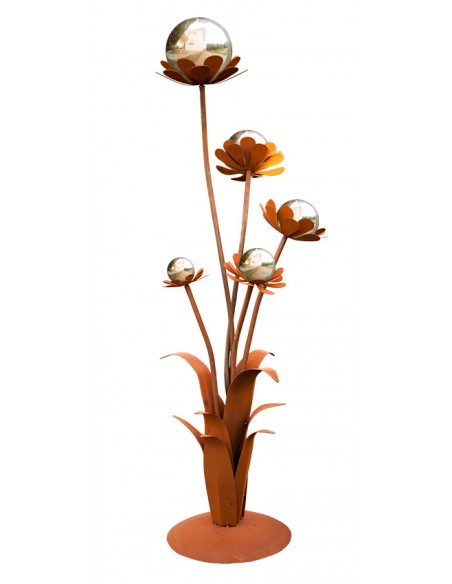 Glasblume Blumenzauber 1 - Höhe 165 cm - Edelstahlkugeln