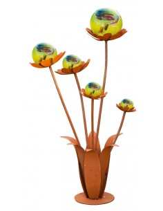 Glasblume Blumenzauber 2 - Höhe 120 cm - Hellgrüne Glaskugeln