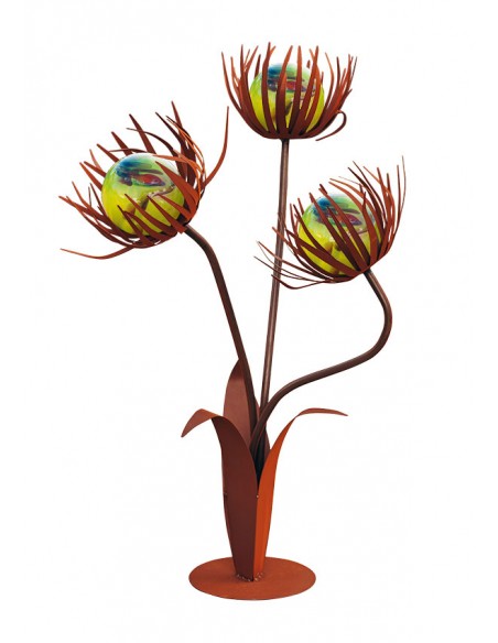 Glasblume - Löwenzahn - Höhe 110 cm - Hellgrüne Glaskugeln