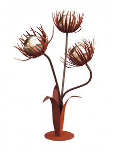 Glasblume - Löwenzahn - Höhe 110 cm - Edelstahlkugeln