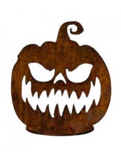 Herbstdeko Halloween Kürbis - auf Platte aus Edelrost gefertigt