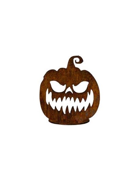 Herbstdeko Halloween Kürbis - auf Platte aus Edelrost gefertigt
