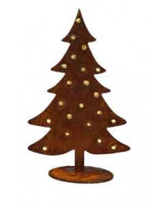 Winterdeko Kleine Tanne auf Platte - Christbaum mit Goldpunkten - groß 25 cm hoch Die unregelmäßigen Goldpunkte machen diese kle