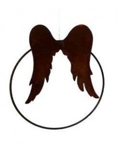 Engelfiguren kaufen und Engel Bastel-Ideen Metall Deko Flügel im Ring - nach unten - groß  40 cm Ø Diese Engelsflügel sind an de 2
