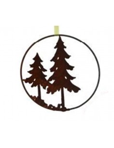 Winterdeko 2 Tannen im Ring zum Aufhängen - klein 40 cm Ø Schöner Ring mit 2 Tannen zum Aufhängen. Du kannst den Ring mit eigene