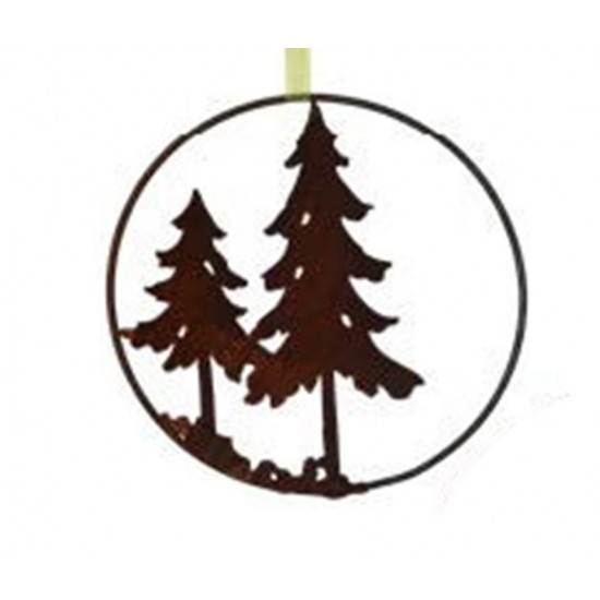 Winterdeko 2 Tannen im Ring zum Aufhängen - klein 40 cm Ø Schöner Ring mit 2 Tannen zum Aufhängen. Du kannst den Ring mit eigene
