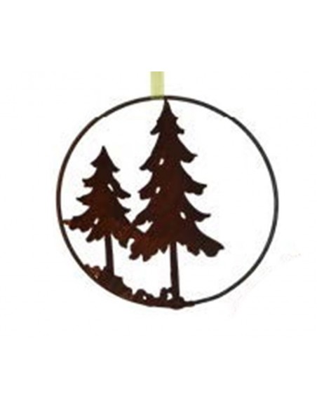 Winterdeko 2 Tannen im Ring zum Aufhängen - klein 40 cm Ø Schöner Ring mit 2 Tannen zum Aufhängen. Du kannst den Ring mit eigene