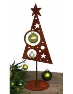 Weihnachtsbaum Metall und Edelrost Christbaum Ständer auf Platte - Weihnachtsdeko für den Innenbereich