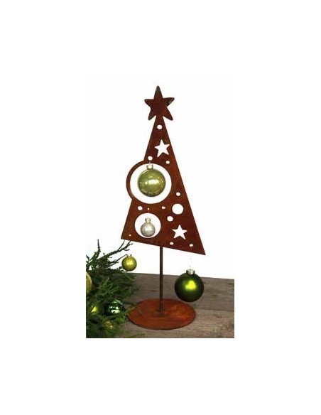 Weihnachtsbaum Metall und Edelrost Christbaum Ständer auf Platte - Weihnachtsdeko für den Innenbereich