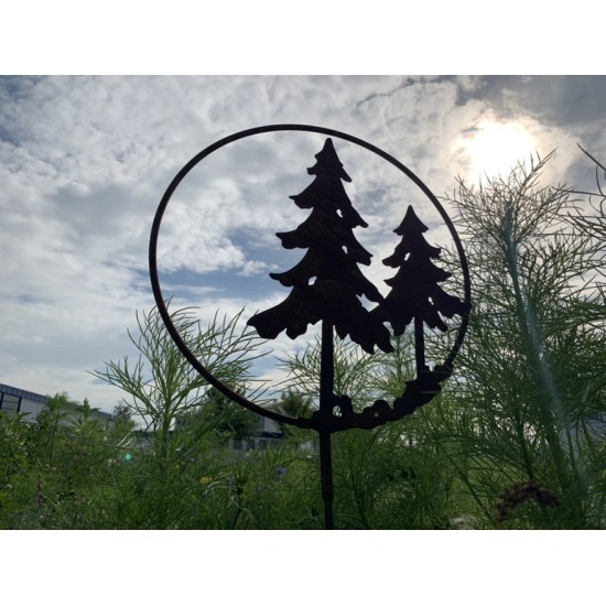 Winterdeko 2 Tannen im Ring mit Steckverbindung - klein 40 cm Ø Die Tannen im Ring haben ein kleines Rohr an der Unterseite um d