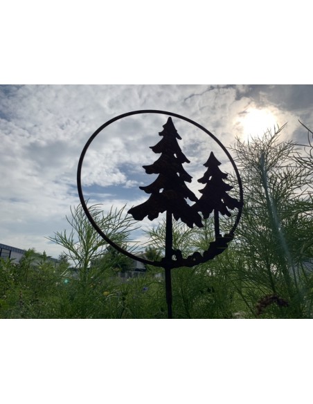 Winterdeko 2 Tannen im Ring mit Steckverbindung - klein 40 cm Ø Die Tannen im Ring haben ein kleines Rohr an der Unterseite um d