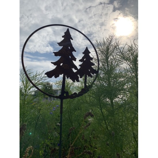 Winterdeko 2 Tannen im Ring mit Steckverbindung - klein 40 cm Ø Die Tannen im Ring haben ein kleines Rohr an der Unterseite um d