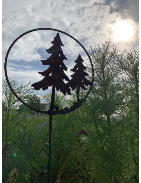 Winterdeko 2 Tannen im Ring mit Steckverbindung - klein 40 cm Ø Die Tannen im Ring haben ein kleines Rohr an der Unterseite um d