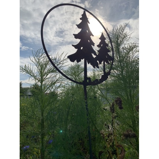 Winterdeko 2 Tannen im Ring mit Steckverbindung - klein 40 cm Ø Die Tannen im Ring haben ein kleines Rohr an der Unterseite um d