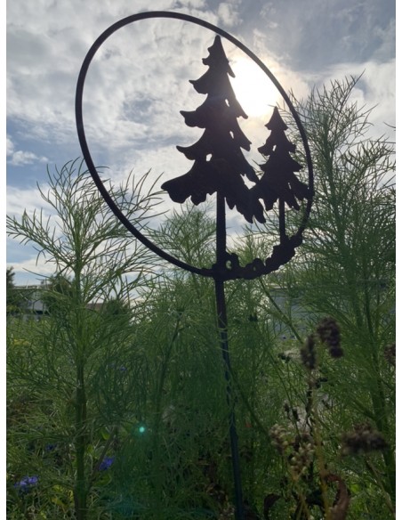 Winterdeko 2 Tannen im Ring mit Steckverbindung - klein 40 cm Ø Die Tannen im Ring haben ein kleines Rohr an der Unterseite um d