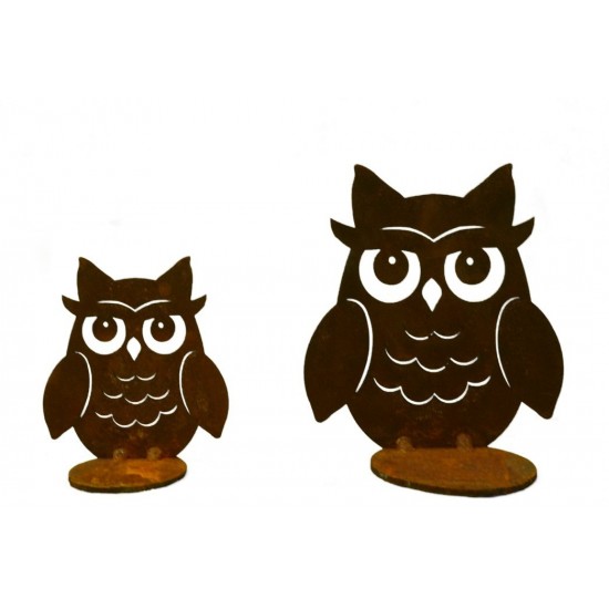 Kerzenhalter Edelrost Kauz zum Stellen mit Teelichthalter klein, Höhe 10 cm Edelrost-Kauz klein zum Stellen mit Teelichthalter
