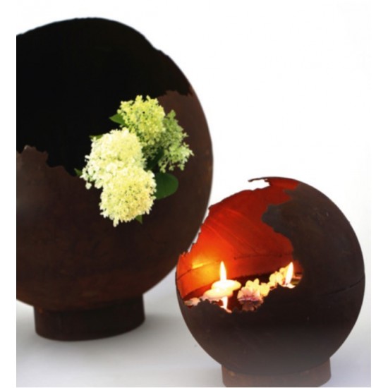 Gartendeko Rost Edelrost Kugelvase - Ø 50 cm Durchmesser 50 cm