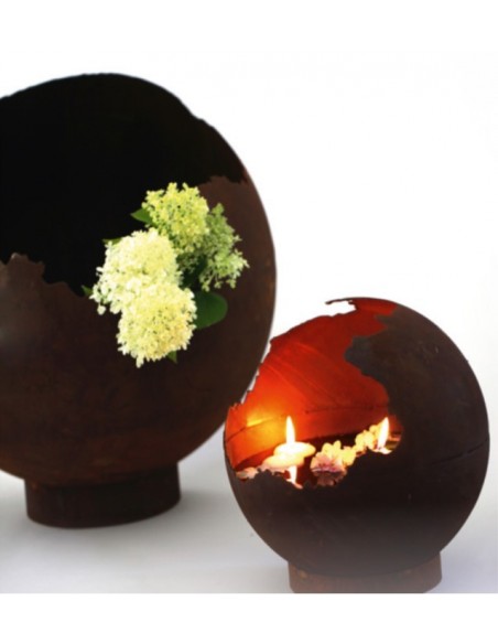 Gartendeko Rost Edelrost Kugelvase - Ø 50 cm Durchmesser 50 cm