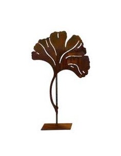 Ginkgo Lebensbaum Einzelnes Ginkgoblatt auf eckiger Platte - Gesamthöhe 45 cm 
Gesamthöhe 45 cm
Breite 26 cm