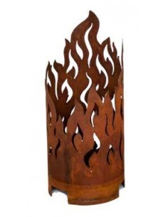 Feuersäulen mit Flammenmuster schönes Design aus Edelrost Metall - 3 mm Dicke Feuerstellen