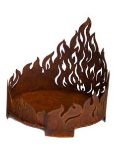 Flammenmuster Feuerkorb aus Edelrost aus 3 mm dickem Stahl für den Winter