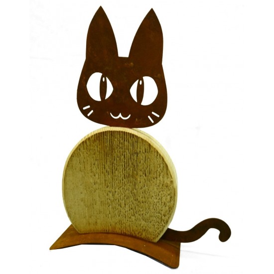Deko Katzen und Mäuse Katze Cleo 33 cm hoch Katze Cleo in der Kombination Edelrost-Holz
Höhe 33cm,
Breite 25cm
Holzbauch aus ang