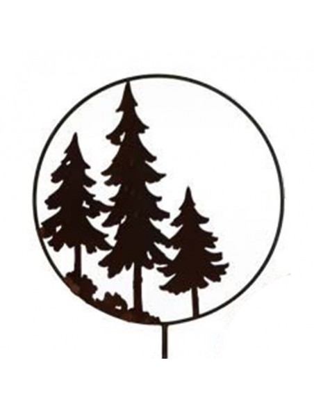 Winterdeko 3 Tannen im Ring mit Steckverbindung  - groß 50 cm Ø Die 3 Tannen im Ring mit Rohr zum Stecken auf eine Eisenstange w