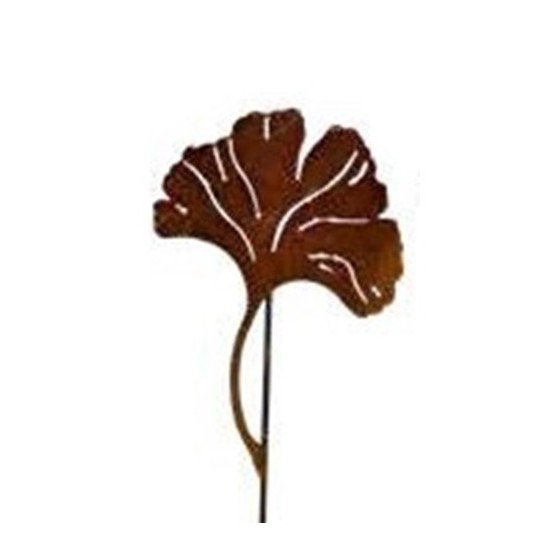 Gartenstecker Einzelnes Ginkgoblatt als Gartenstecker - Höhe 38 cm 
Höhe 38 cm
Breite 26 cm
Stablänge 100 cm