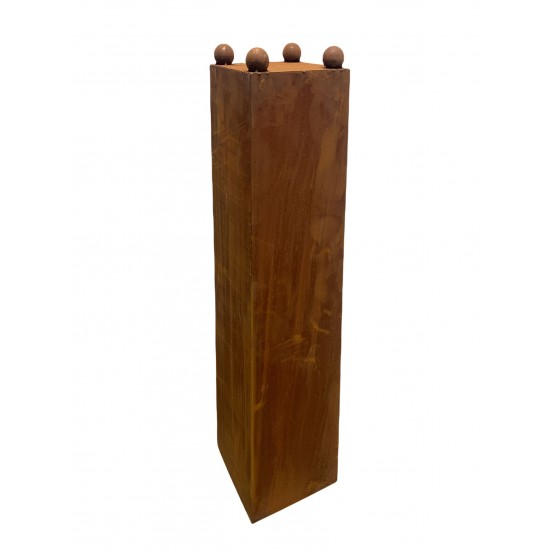 trapezförmige Säulen schlichtes Konusgefäß 120 cm mit 4 Stand-Kugeln á Ø 4 cm H 120cm,
mit 4x Stahlkugeln Ø40mm.
Lieferung ohn