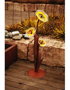 Glasblume - Alexandra - inkl. 3  gelben Blütentellern - Höhe 125 cm 2