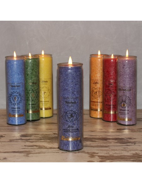 Start CHAKRA Kerze im Glas - Schutz - ca. 20 cm 