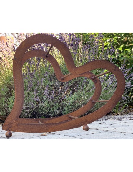 Kaminholzregale und Herzen Metall Kaminholzregal Herz liegend - groß - 76 cm Breit Liegendes Herz aus Metall für Holz z.B. Birke