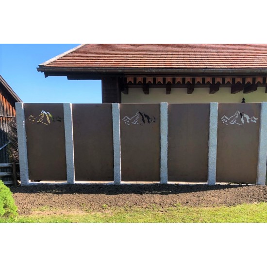 Gartendeko Rost Metall Trennwand - Sichtschutzwand Rost - geschlossen Höhe 180 cm Metall Sichtschutzwand geschlossen ohne Muster