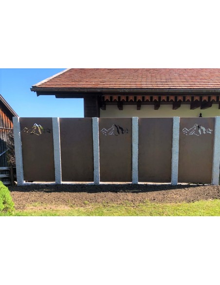 Gartendeko Rost Metall Trennwand - Sichtschutzwand Rost - geschlossen Höhe 180 cm Metall Sichtschutzwand geschlossen ohne Muster