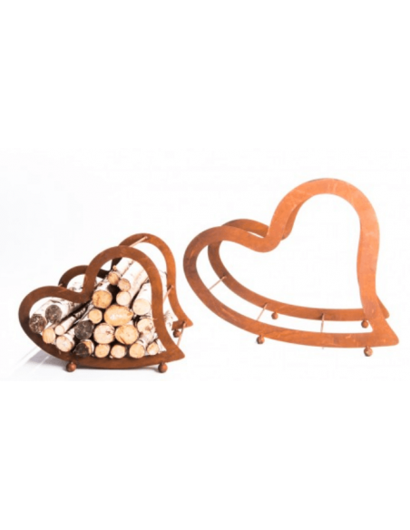 Herzige Dinge - Edelrost Dekoherzen Metall Kaminholzregal Herz liegend - 2-teiliges SET Kaminholzregal Set mit dem Herz liegend: Herzige Dinge - Edelrost Dekoherzen Metall Kaminholzregal Herz liegend - 2-teiliges SET Kaminholzregal Set mit dem Herz liegend: