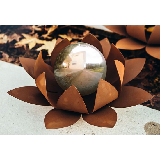 Glasseerose - mittel Ø 40 cm - Edelstahlkugel