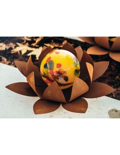 Glasseerose - klein Ø 26 cm - Kugel gelb 2