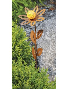 Glasblume Anna - Höhe 77 cm - Gelbe Glaskugel 2