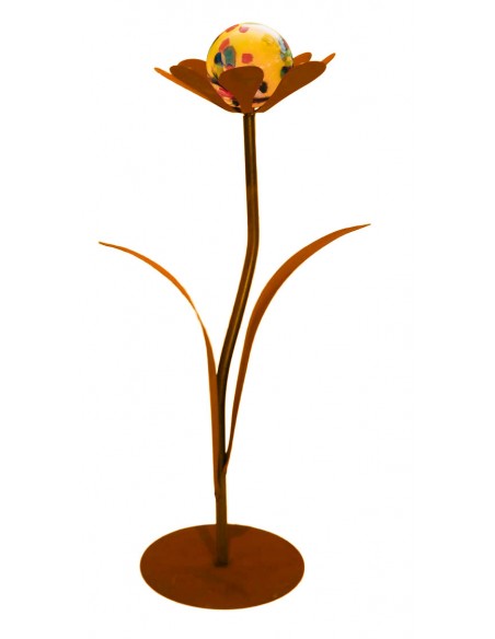 Glasblume Jessy - Höhe 77 cm - inkl gelber Glaskugel Glasblume Jessy - Höhe 77 cm - inkl gelber Glaskugel