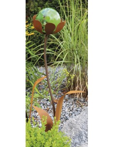 Glasblume Jessy - Höhe 77 cm - inkl gelber Glaskugel 2