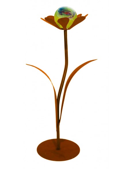 Glasblume Jessy - Höhe 77 cm - inkl hellgrüner Glaskugel