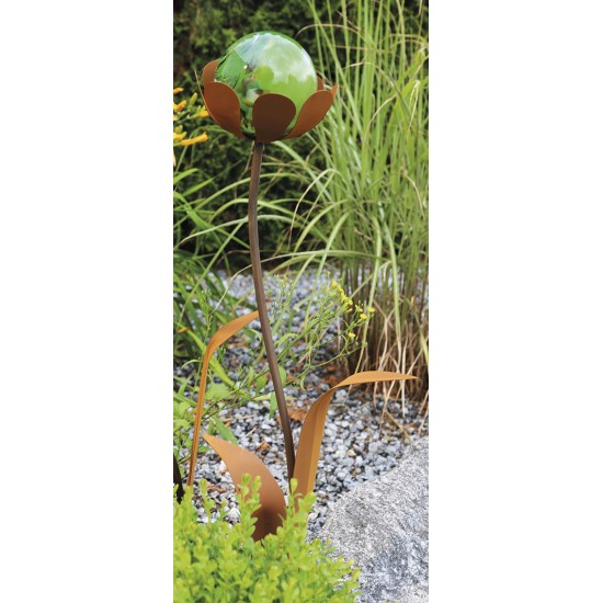 Glasblume Jessy - Höhe 77 cm - inkl hellgrüner Glaskugel