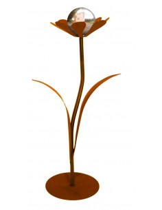 Glasblume Jessy - Höhe 77 cm - inkl Edelstahlkugel