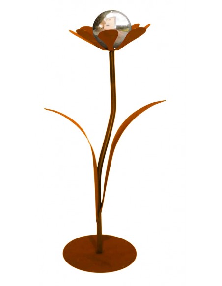 Glasblume Jessy - Höhe 77 cm - inkl Edelstahlkugel