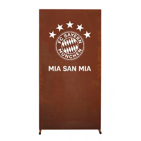 FCB Bayern München Fanartikel FCB Sichtschutzwand Metall mit FC-Bayern Logo - Höhe 180 Trennwand und Sichtschutzzaun FCB Sichtsc