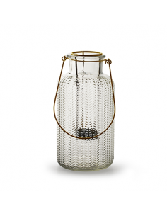 Start Flaschenvase mit goldenem Einsatz - 20 cm hoch Schön moderne Flaschenvase mit einem Goldeinsatz für ein Teelicht.
Höhe  2
