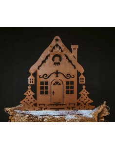 Weihnachtshaus aus Edelrost zum Stellen Weihnachtsdeko für Innen