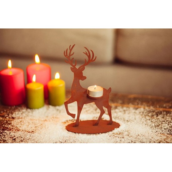 Start Teelichthalter - Rentier 2 - Höhe 22 cm 
Höhe 22 cm
Breite 12 cm
