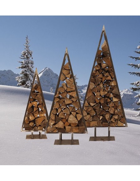 Start Holzregal Tanne - 100 cm hoch Metall Holzlege in Tannenform
Die Tanne eignet sich perfekt zum Verstauen von Holzscheitel 
