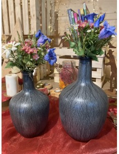 Vasen Flaschenvase Sofia - anthrazit - groß - Höhe 30 cm Flaschenvase aus dickem Glas mit einem sehr schönen Farbverlauf in anth 2